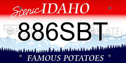 886SBT Idaho License Plate