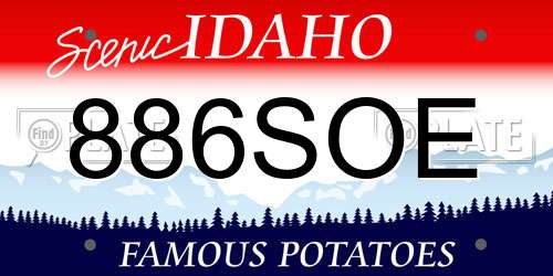 886SOE Idaho License Plate