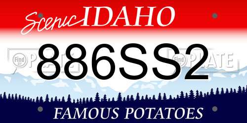 886SS2 Idaho License Plate