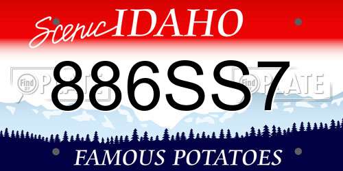 886SS7 Idaho License Plate