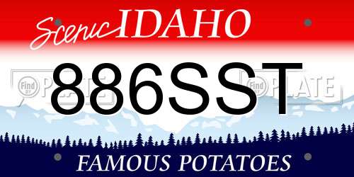 886SST Idaho License Plate