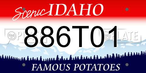 886T01 Idaho License Plate