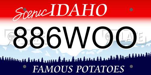 886WOO Idaho License Plate