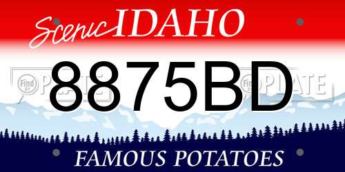 8875BD Idaho License Plate