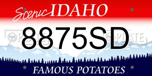 8875SD Idaho License Plate