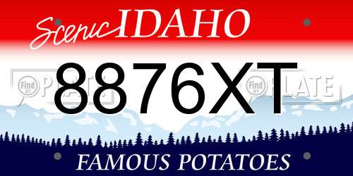 8876XT Idaho License Plate