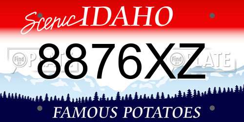 8876XZ Idaho License Plate