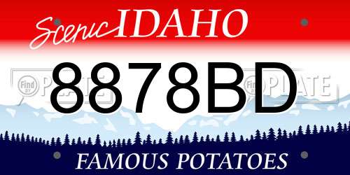 8878BD Idaho License Plate