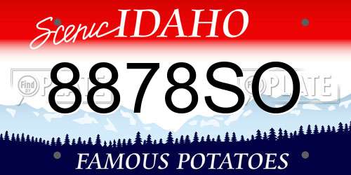 8878SO Idaho License Plate