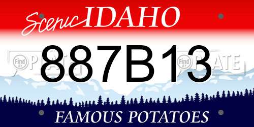 887B13 Idaho License Plate
