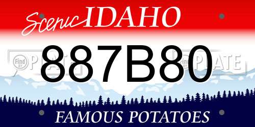 887B80 Idaho License Plate
