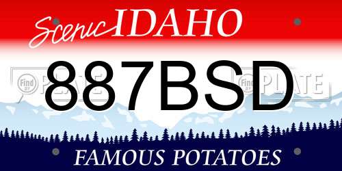 887BSD Idaho License Plate