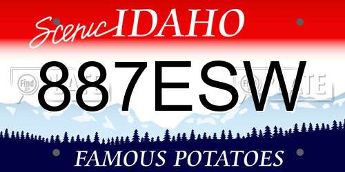 887ESW Idaho License Plate
