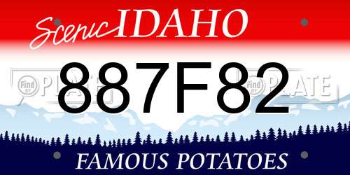 887F82 Idaho License Plate