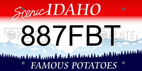 887FBT Idaho License Plate