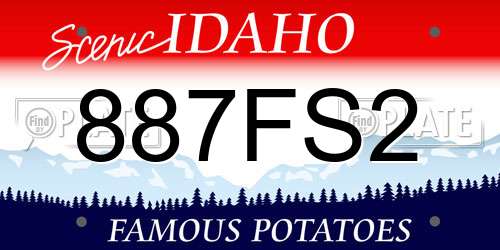 887FS2 Idaho License Plate
