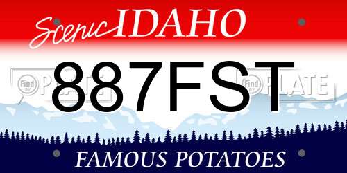 887FST Idaho License Plate