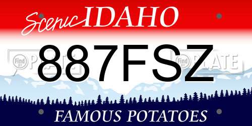 887FSZ Idaho License Plate