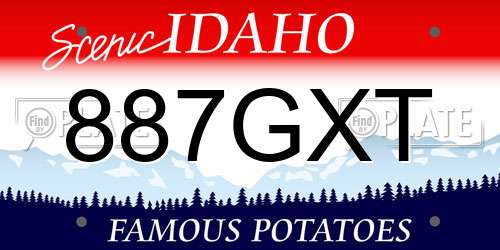 887GXT Idaho License Plate