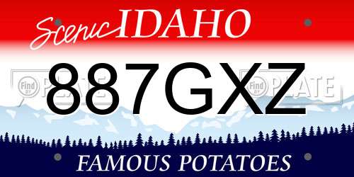 887GXZ Idaho License Plate