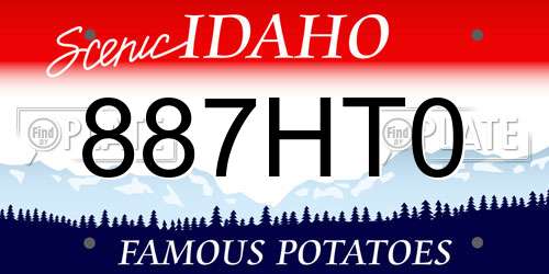 887HT0 Idaho License Plate