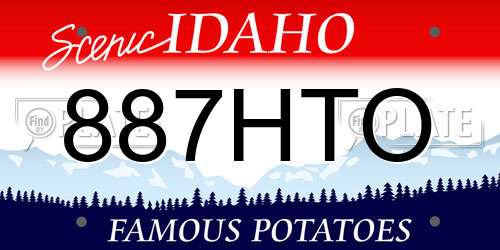887HTO Idaho License Plate