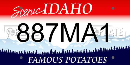 887MA1 Idaho License Plate
