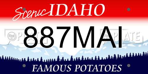 887MAI Idaho License Plate
