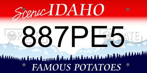 887PE5 Idaho License Plate