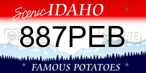 887PEB Idaho License Plate