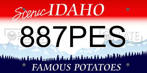 887PES Idaho License Plate