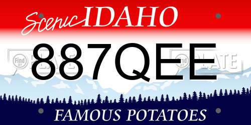 887QEE Idaho License Plate