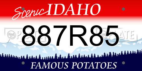 887R85 Idaho License Plate