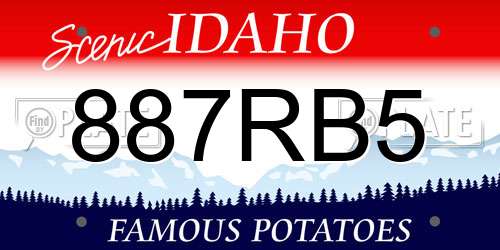 887RB5 Idaho License Plate
