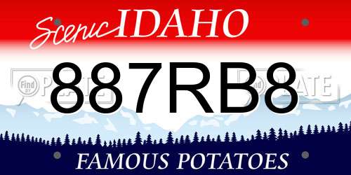 887RB8 Idaho License Plate