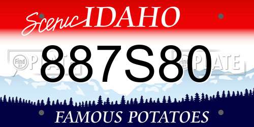 887S80 Idaho License Plate
