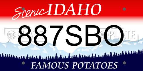 887SBO Idaho License Plate