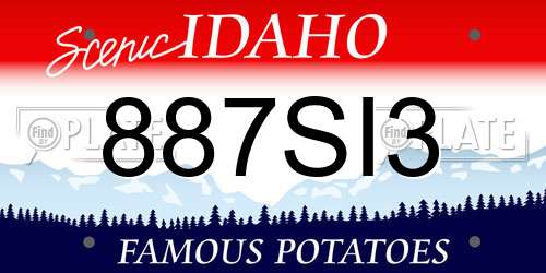 887SI3 Idaho License Plate