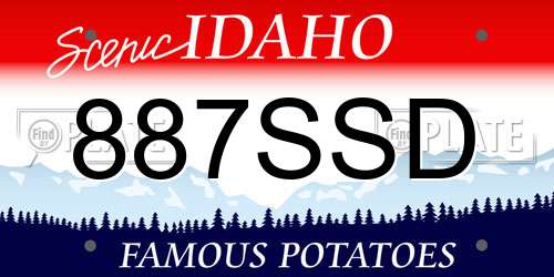 887SSD Idaho License Plate