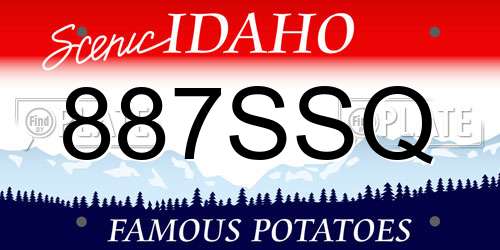 887SSQ Idaho License Plate