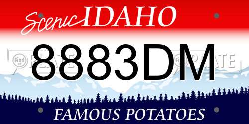 8883DM Idaho License Plate