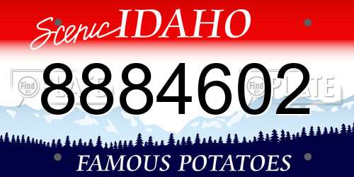 8884602 Idaho License Plate