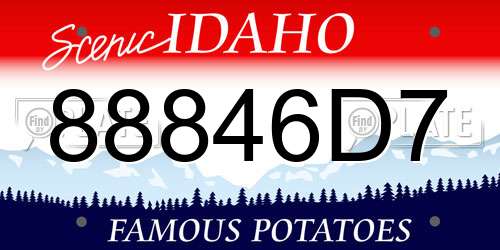 88846D7 Idaho License Plate