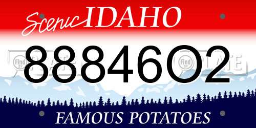88846O2 Idaho License Plate
