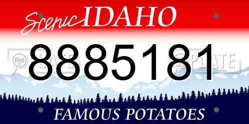 8885181 Idaho License Plate