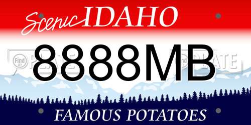 8888MB Idaho License Plate