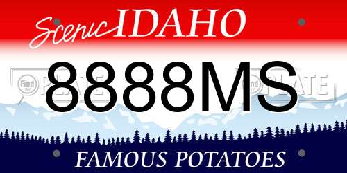 8888MS Idaho License Plate