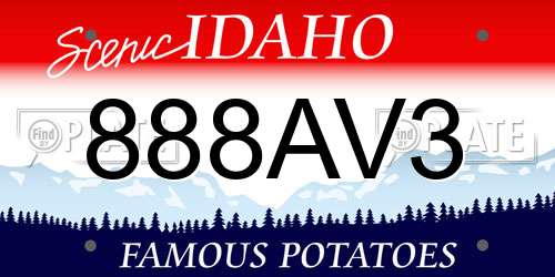 888AV3 Idaho License Plate