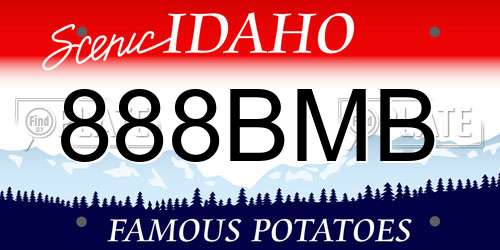888BMB Idaho License Plate