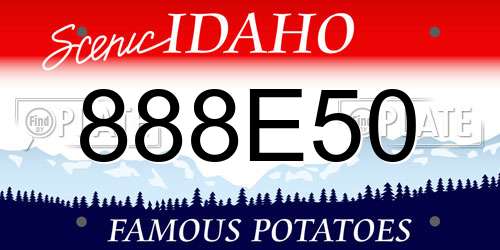 888E50 Idaho License Plate